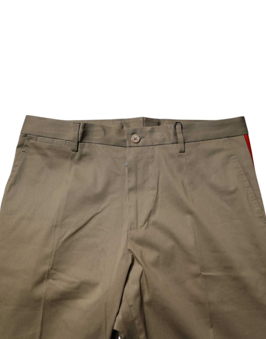Dolce & Gabbana Dark Khaki Cotton Tapered Pants by Dolce & Gabbana