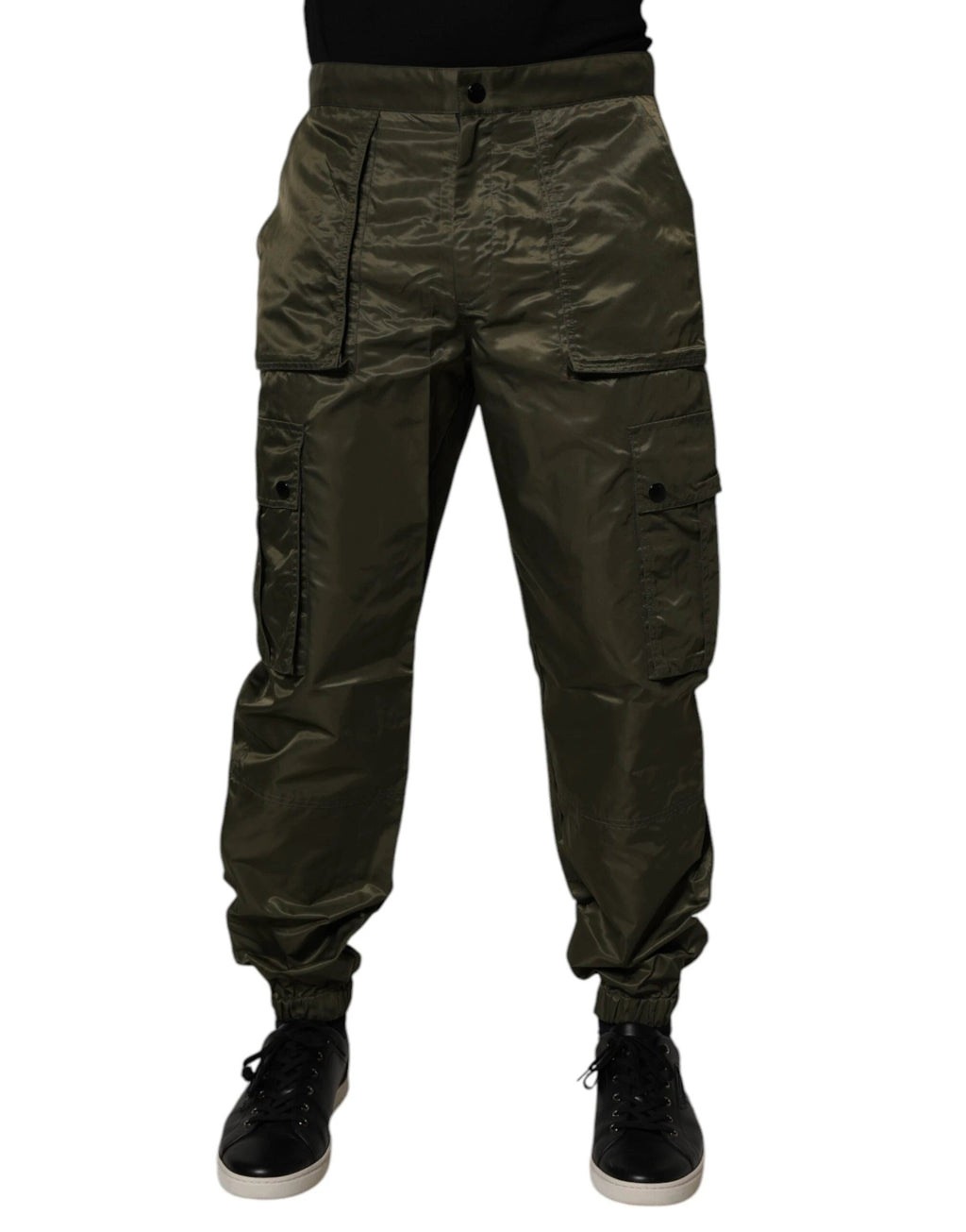 Dolce & Gabbana Dark Green Nylon Cargo Pants by Dolce & Gabbana