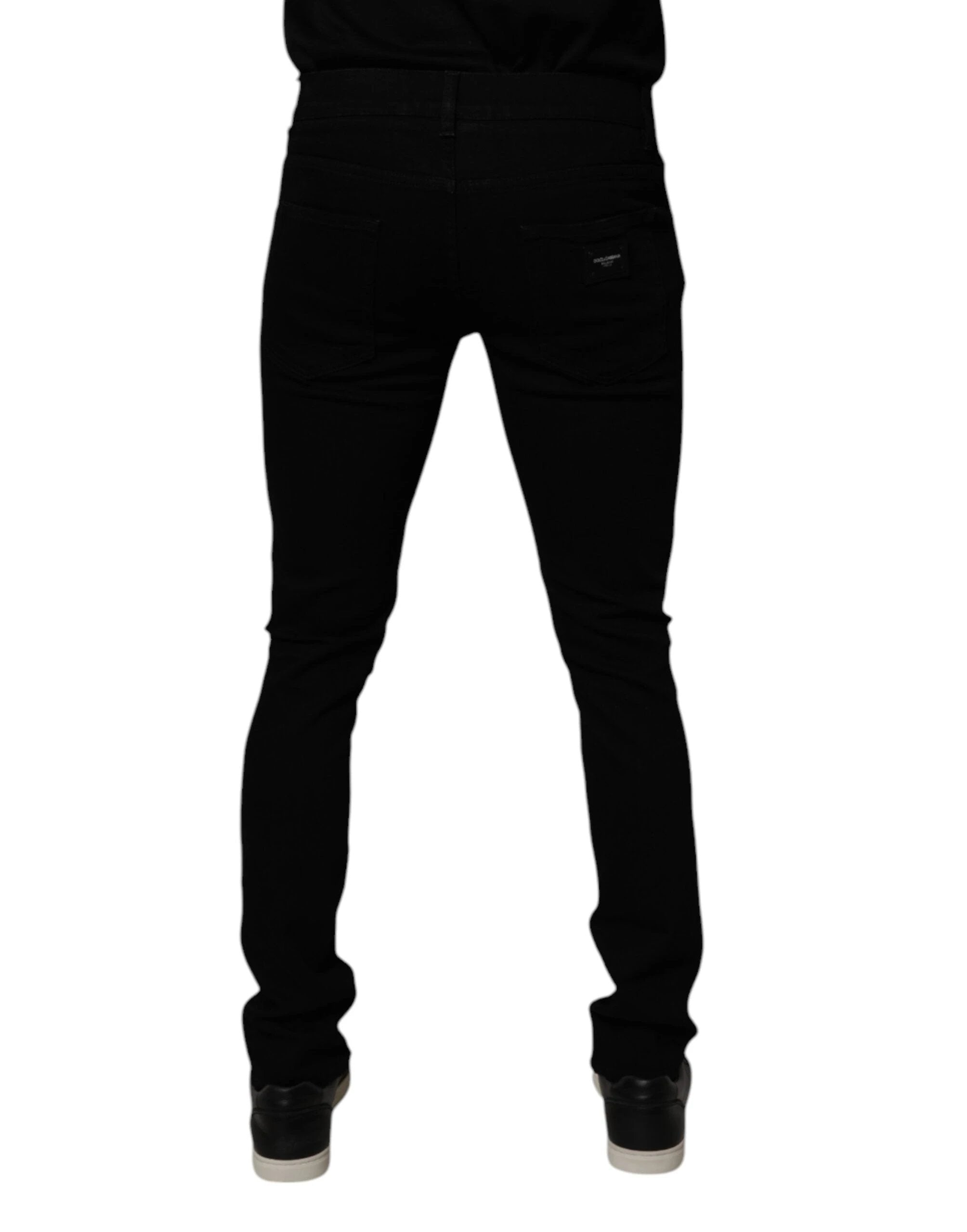 Dolce & Gabbana Black Cotton Stretch Skinny Men Denim Jeans by Dolce & Gabbana
