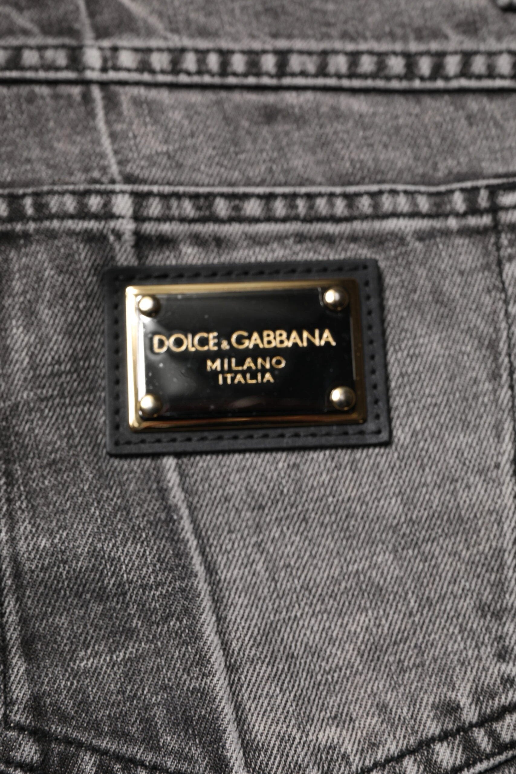 Dolce & Gabbana Two Tone Gray Cotton Denim Jeans by Dolce & Gabbana