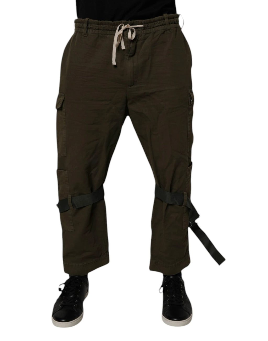Dolce & Gabbana Brown Cotton Stretch Cargo Pants by Dolce & Gabbana