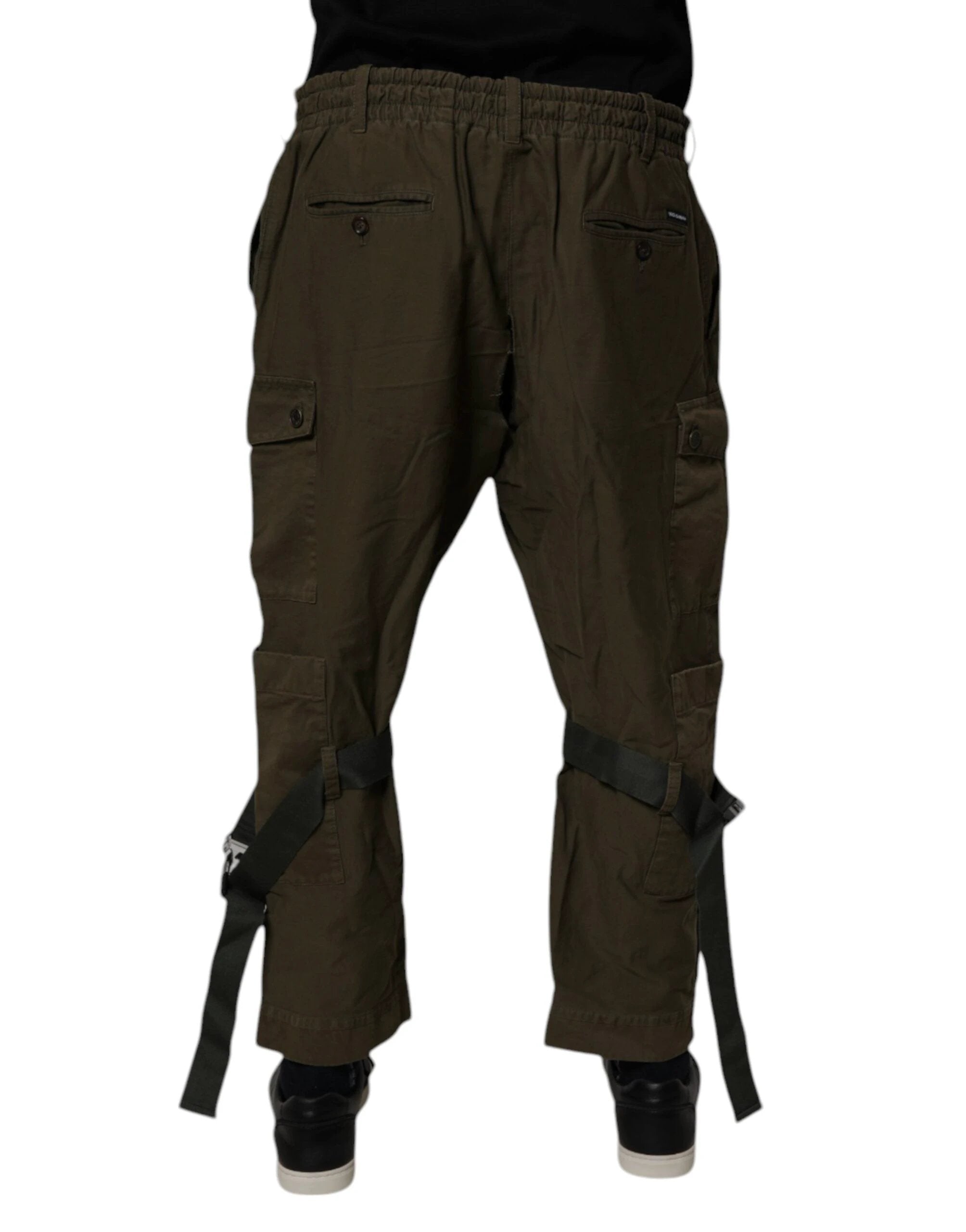 Dolce & Gabbana Brown Cotton Stretch Cargo Pants by Dolce & Gabbana
