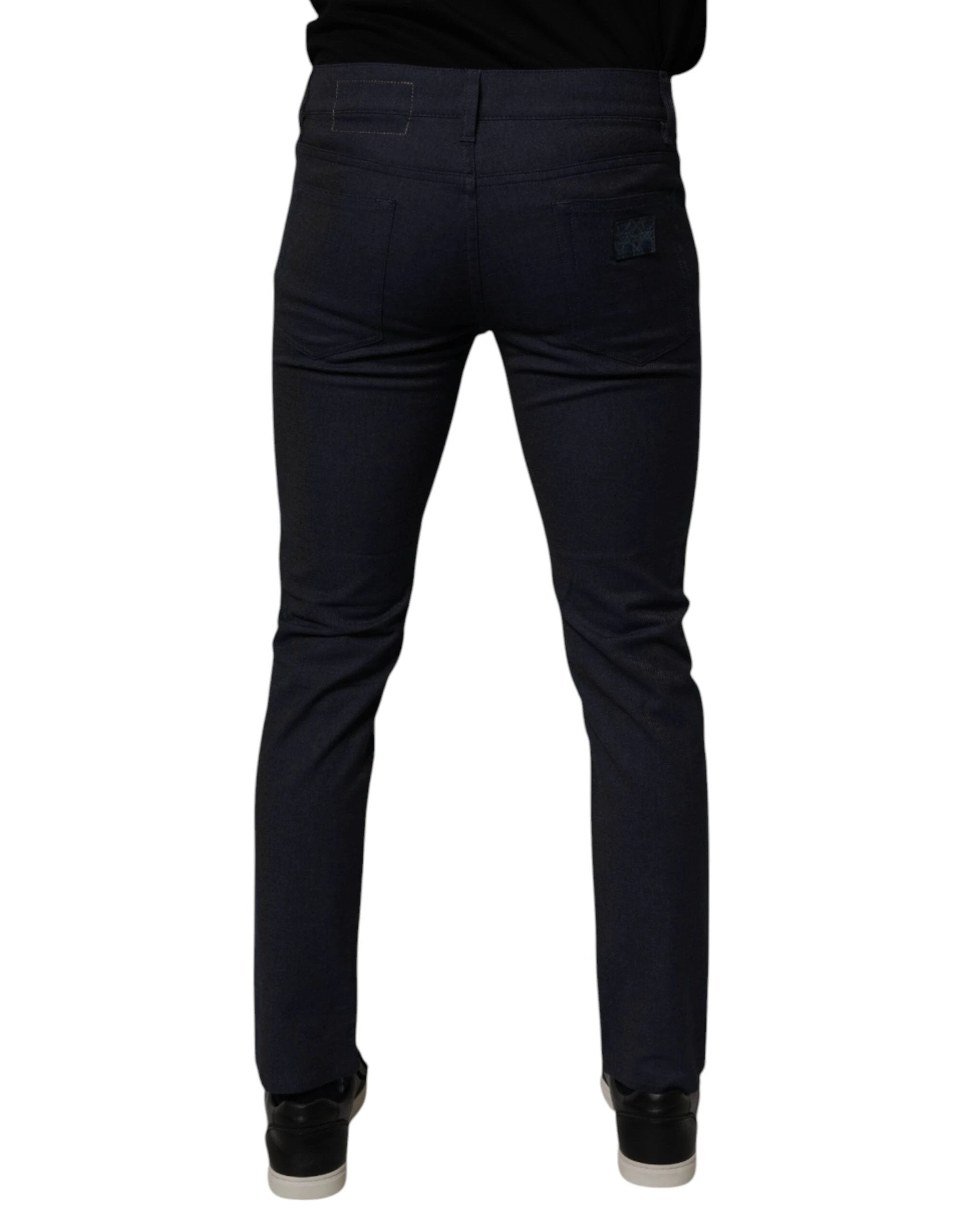 Dolce & Gabbana Dark Blue Cotton Stretch Skinny Denim Jeans by Dolce & Gabbana