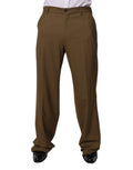 Dolce & Gabbana Brown Wool Straight Formal Dress Pants by Dolce & Gabbana