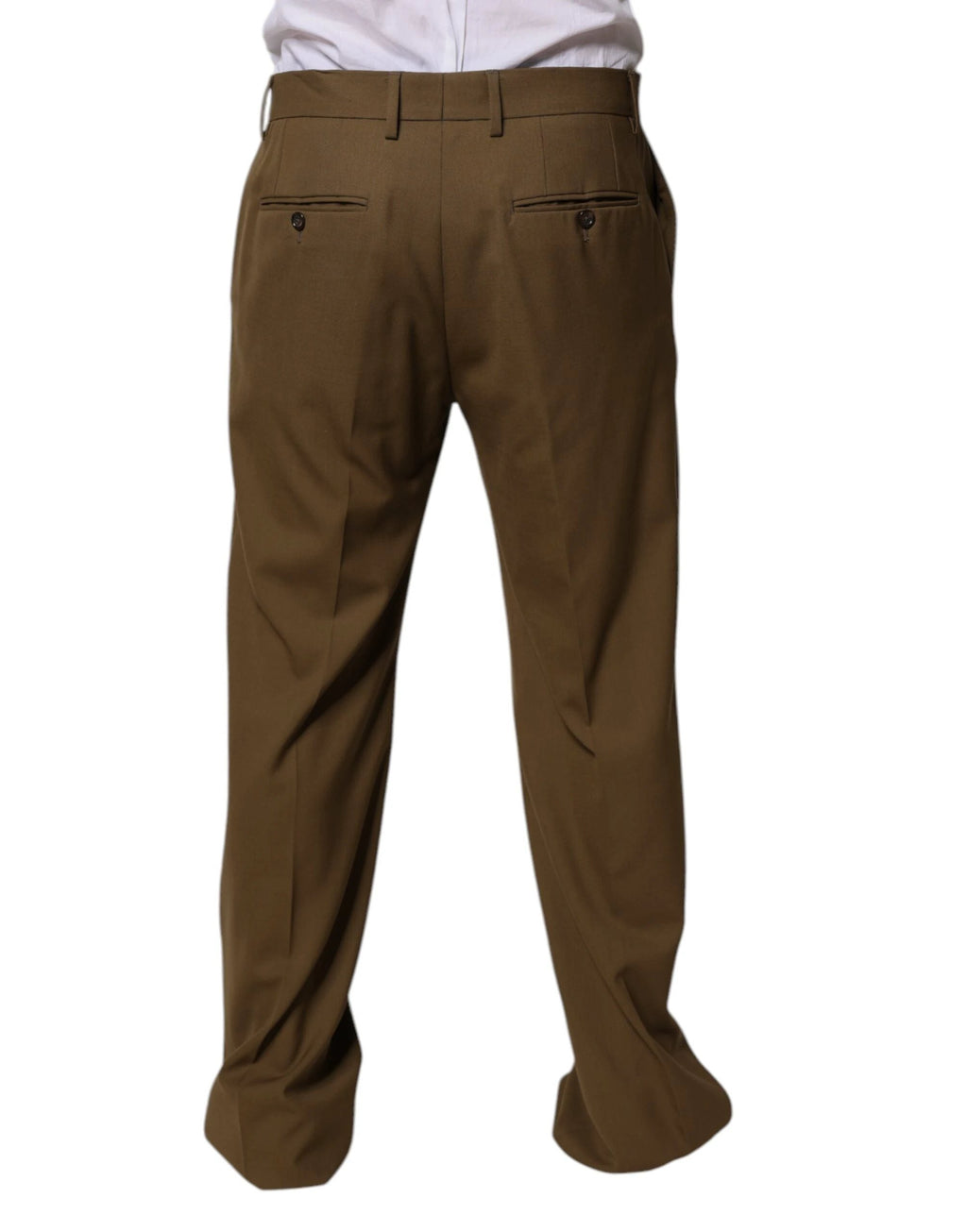 Dolce & Gabbana Brown Wool Straight Formal Dress Pants by Dolce & Gabbana