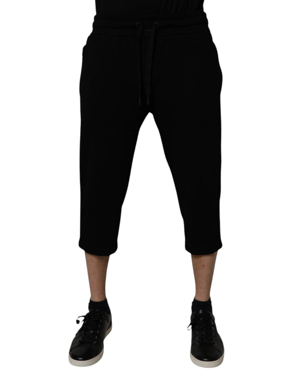 Dolce & Gabbana Black Cotton Blend Cropped Sweatpants Pants by Dolce & Gabbana