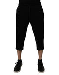 Dolce & Gabbana Black Cotton Blend Cropped Sweatpants Pants by Dolce & Gabbana
