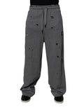 Dolce & Gabbana Gray Cotton RipStyle Straight Sweatpants Pants by Dolce & Gabbana