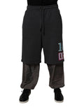 Dolce & Gabbana Dark Gray Cotton Layered Straight Sweatpants Pants by Dolce & Gabbana