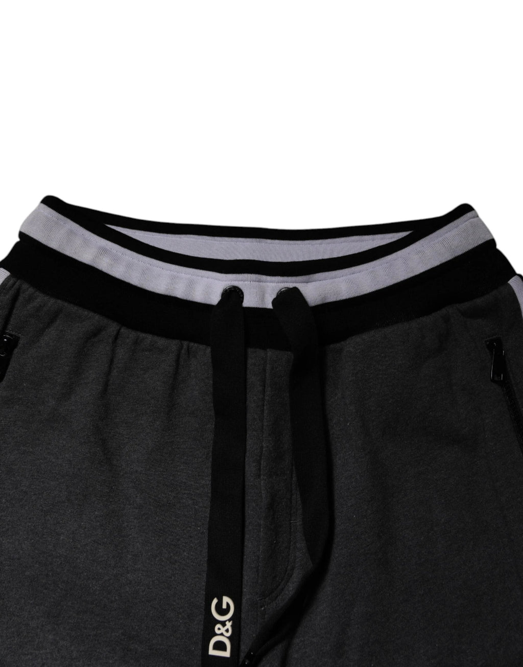 Dolce & Gabbana Black Gray Cotton Layered Men Sweatpants Pants by Dolce & Gabbana