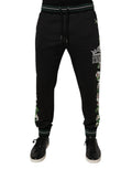 Dolce & Gabbana Black Floral King Men Jogger Sweatpants Pants by Dolce & Gabbana