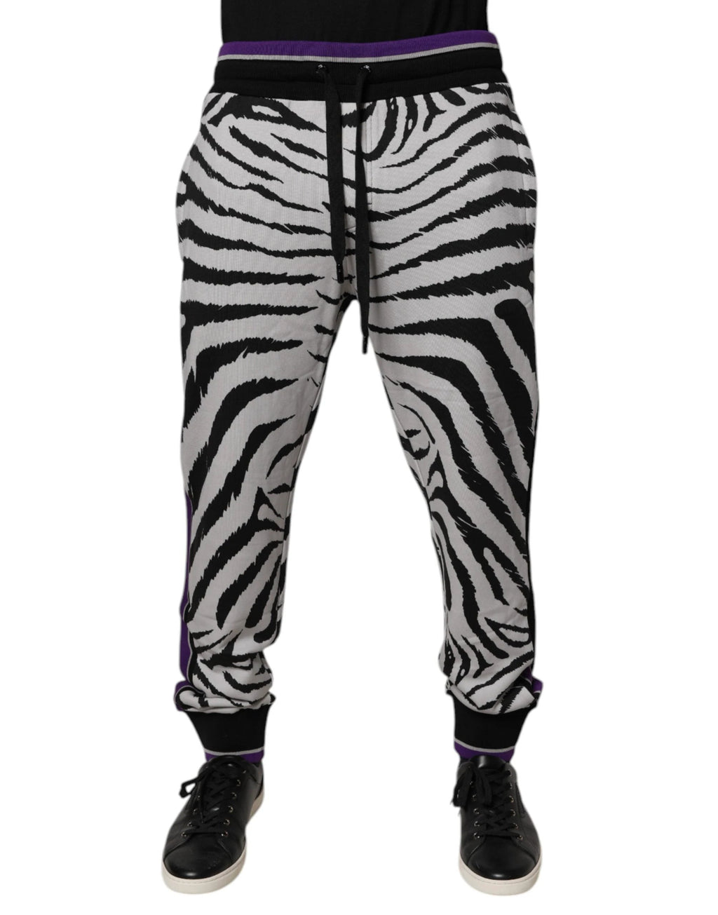 Dolce & Gabbana Black White Zebra Men Jogger Sweatpants Pants by Dolce & Gabbana