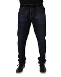 Dolce & Gabbana Dark Blue Cotton Stretch Skinny Denim Jeans by Dolce & Gabbana