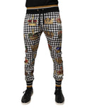 Dolce & Gabbana Multicolor Houndstooth Crown Men Sweatpants Pants by Dolce & Gabbana