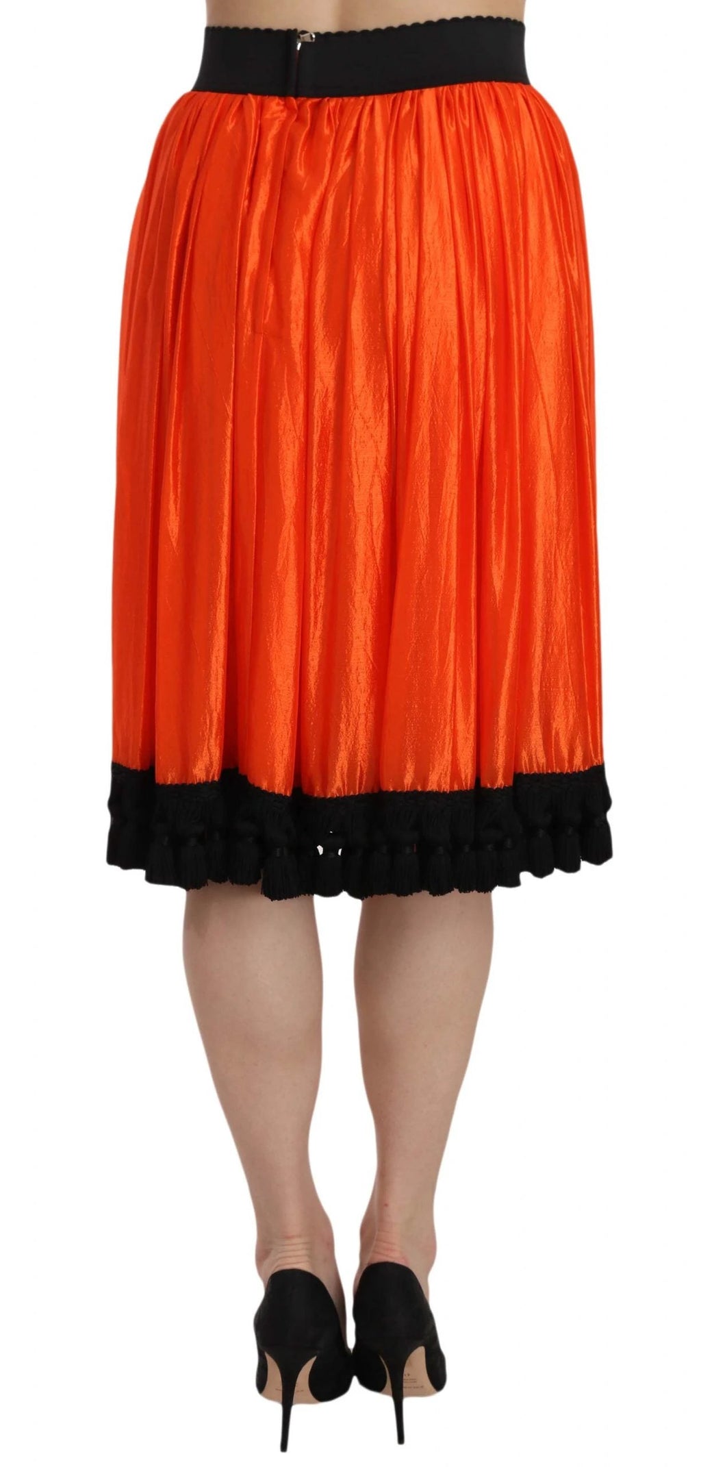 Dolce & Gabbana Orange High Waist Knee Length Skirt by Dolce & Gabbana