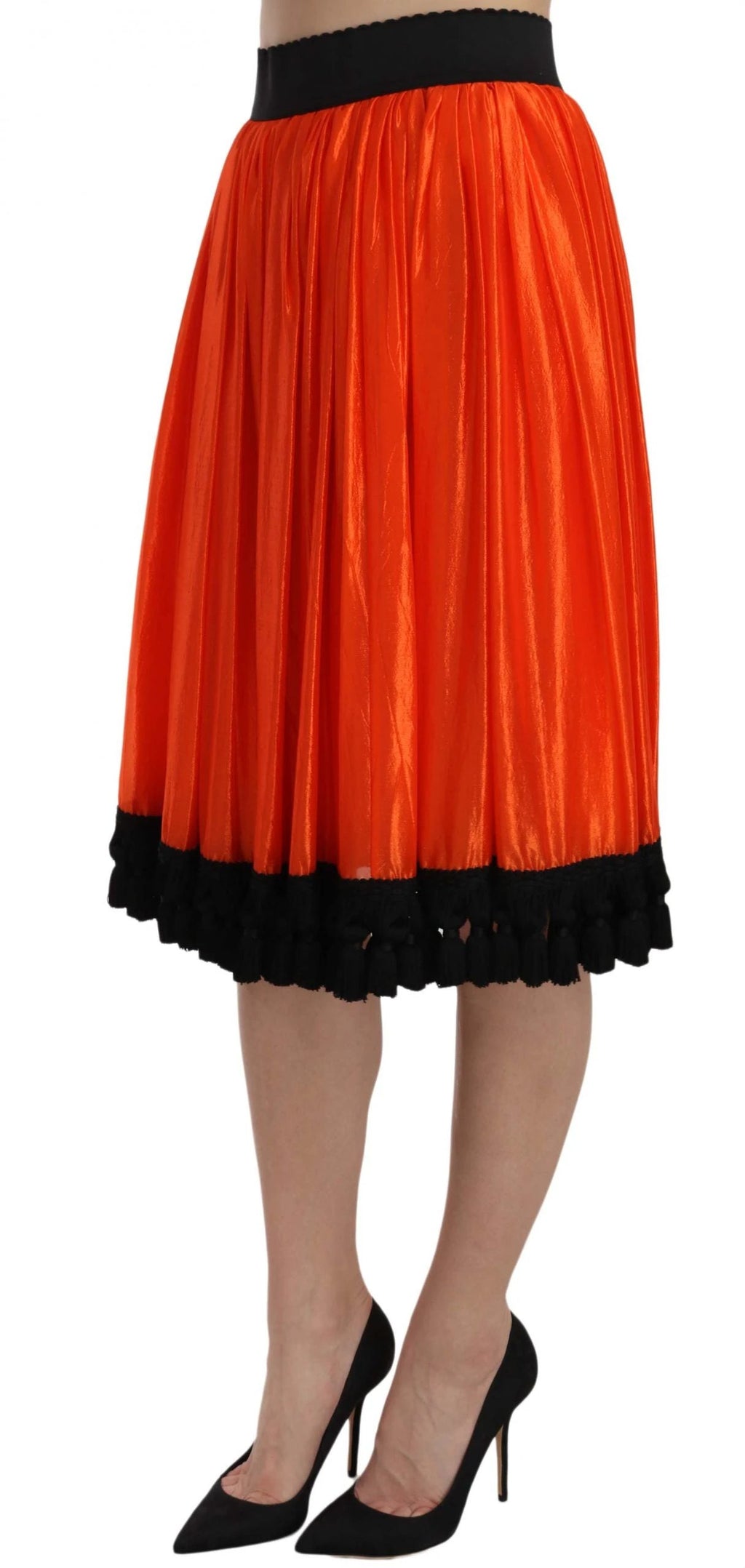 Dolce & Gabbana Orange High Waist Knee Length Skirt by Dolce & Gabbana