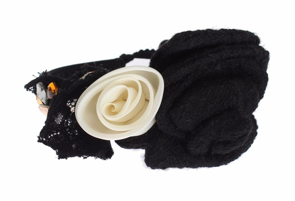 Dolce & Gabbana Diadem Headband Tiara White Rose Crystal Hair Gold by Dolce & Gabbana