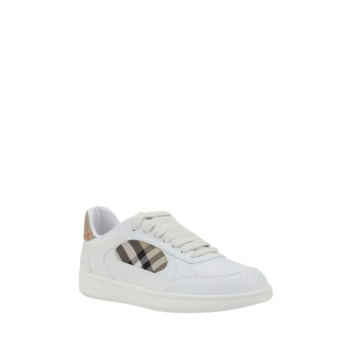 Baskets basses Burberry Bos Taurus en cuir de veau blanc