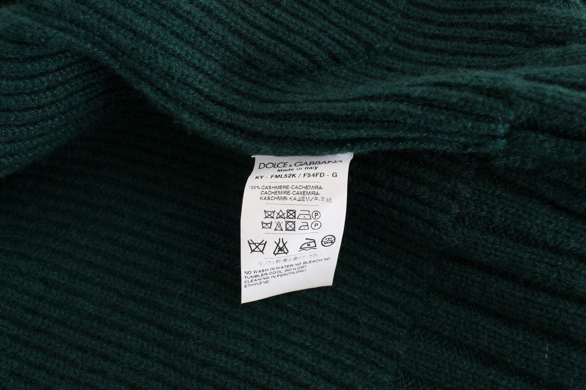 Dolce & Gabbana Green Knitted Cashmere Cardigan by Dolce & Gabbana