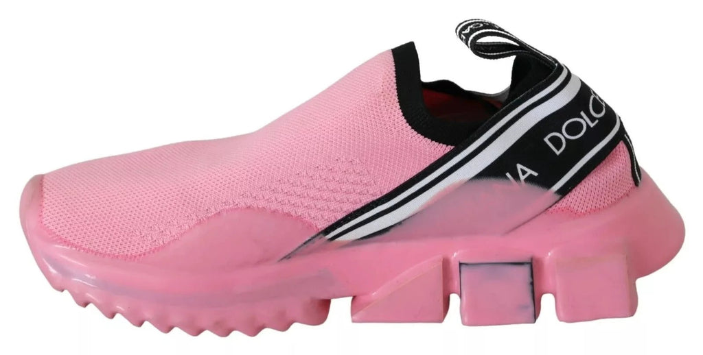 Dolce & Gabbana Pink Low Top Sorrento Sneakers Slip On Casual Shoes by Dolce & Gabbana