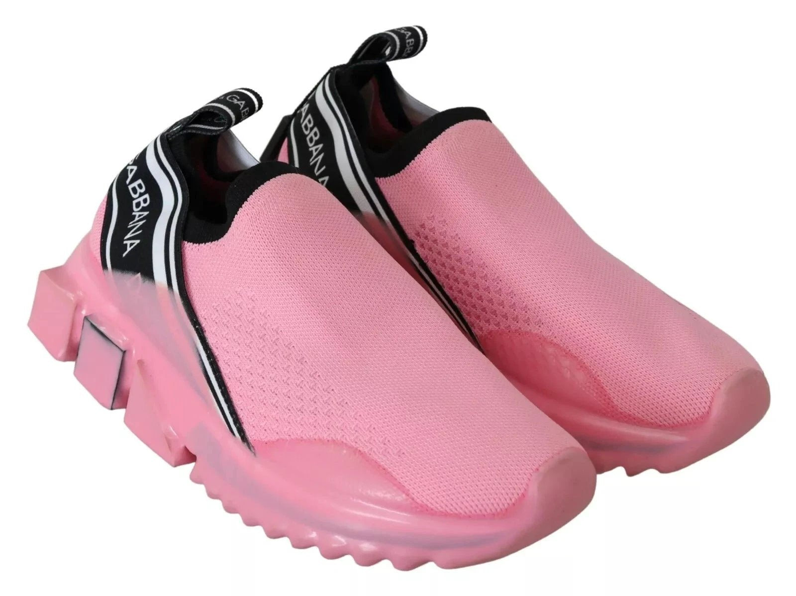 Dolce & Gabbana Pink Low Top Sorrento Sneakers Slip On Casual Shoes by Dolce & Gabbana
