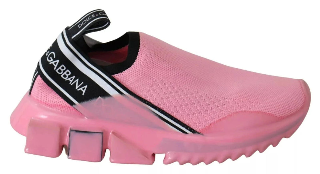 Dolce & Gabbana Pink Low Top Sorrento Sneakers Slip On Casual Shoes by Dolce & Gabbana