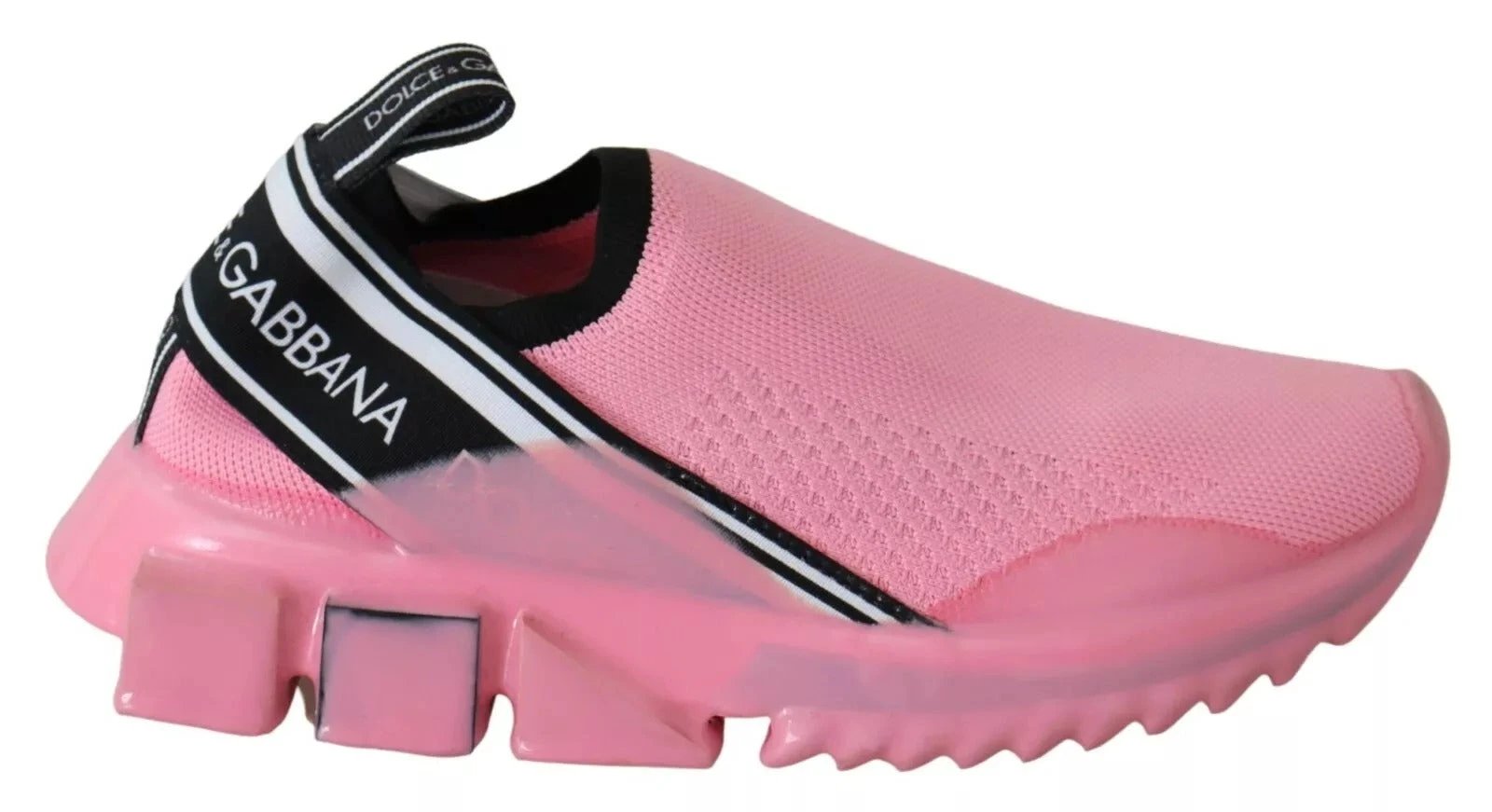 Dolce & Gabbana Pink Low Top Sorrento Sneakers Slip On Casual Shoes by Dolce & Gabbana