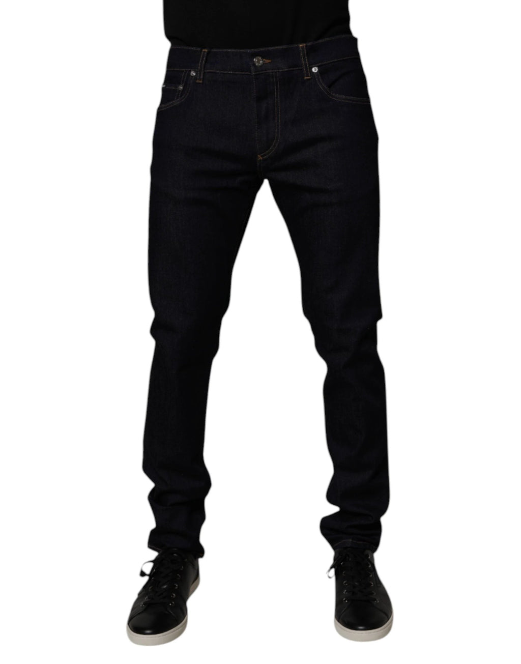 Dolce & Gabbana Black Cotton Stretch Men Skinny Denim Jeans by Dolce & Gabbana