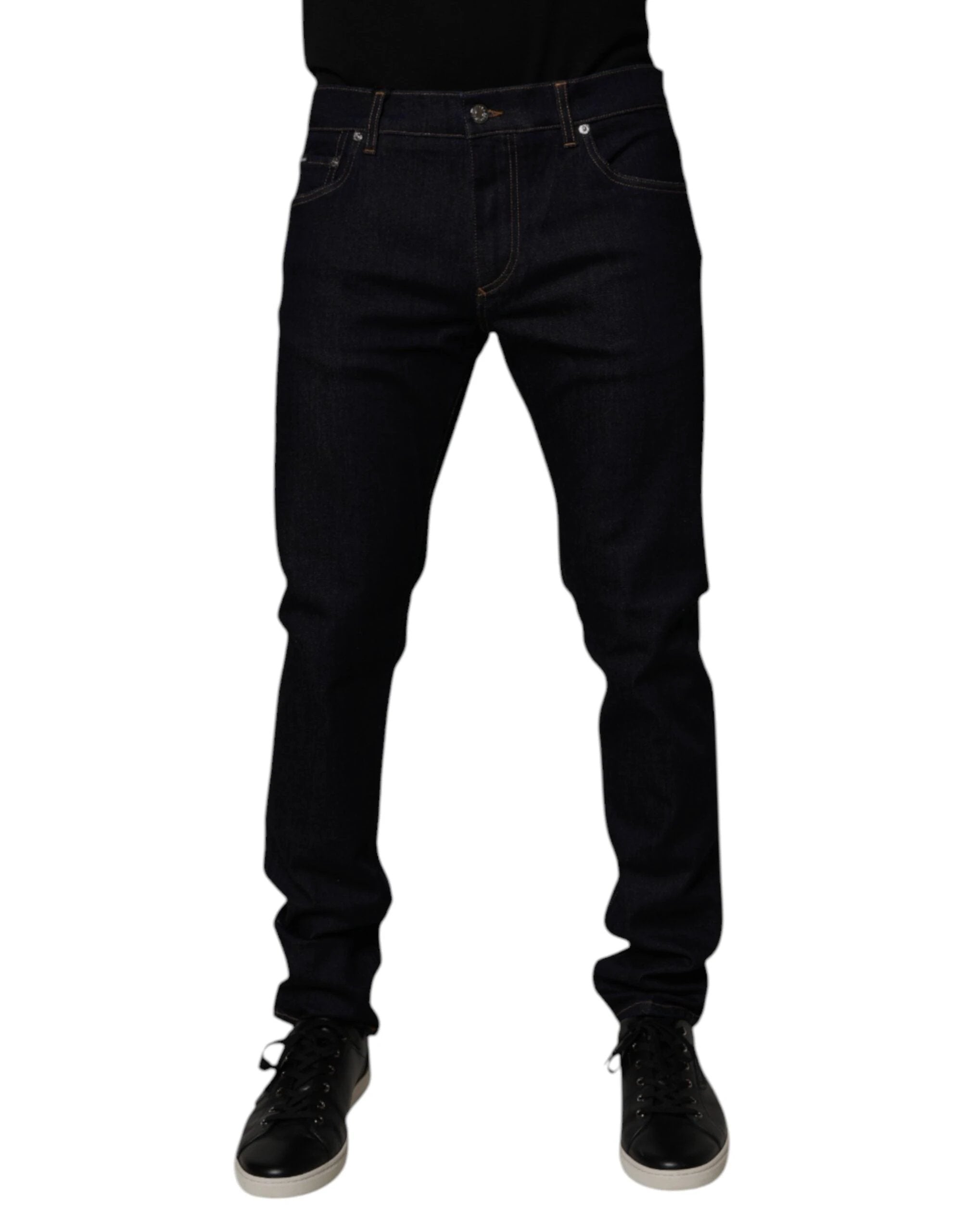 Dolce & Gabbana Black Cotton Stretch Men Skinny Denim Jeans by Dolce & Gabbana