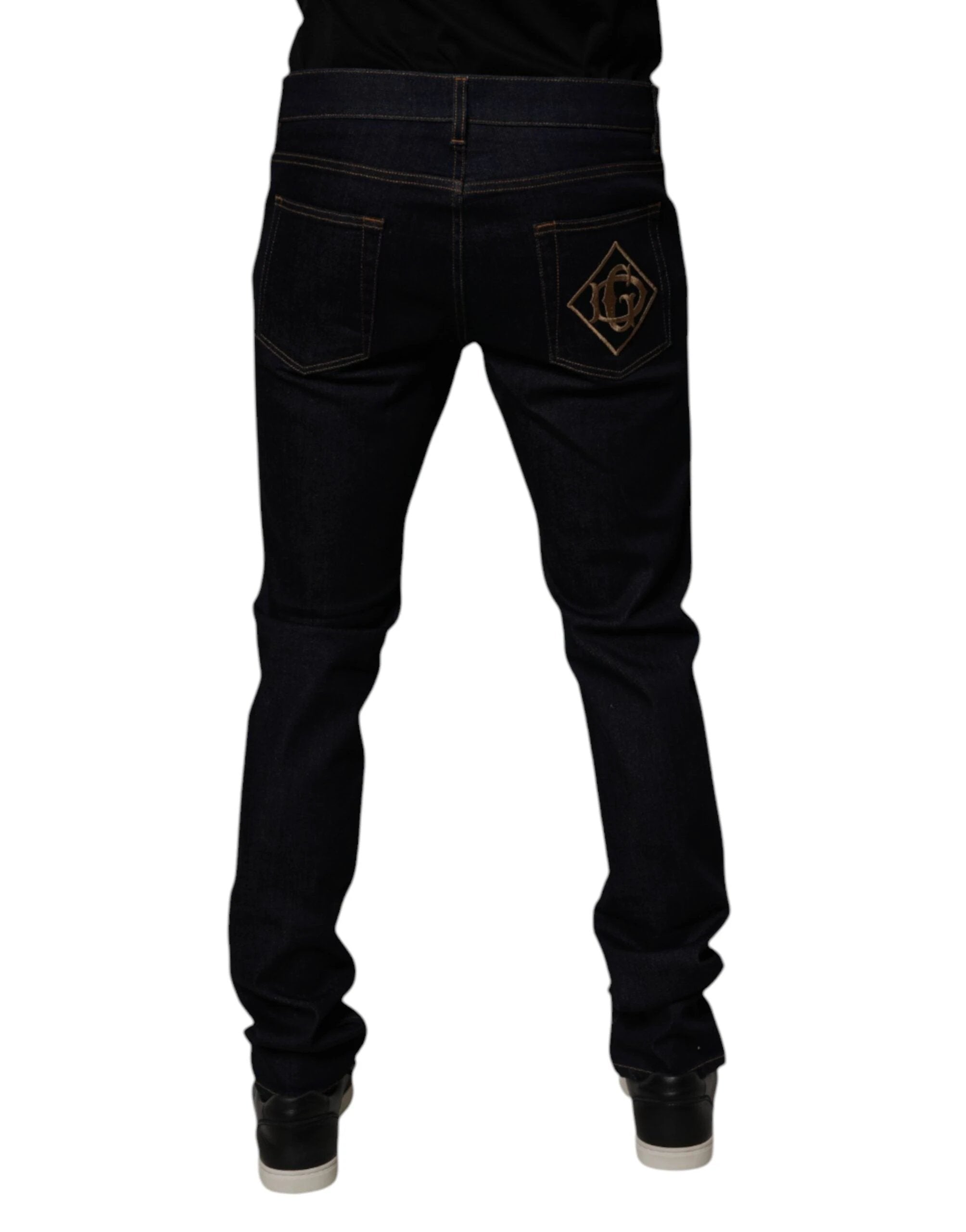 Dolce & Gabbana Black Cotton Stretch Men Skinny Denim Jeans by Dolce & Gabbana