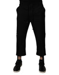 Dolce & Gabbana Black Polyester Men Cropped Pants by Dolce & Gabbana