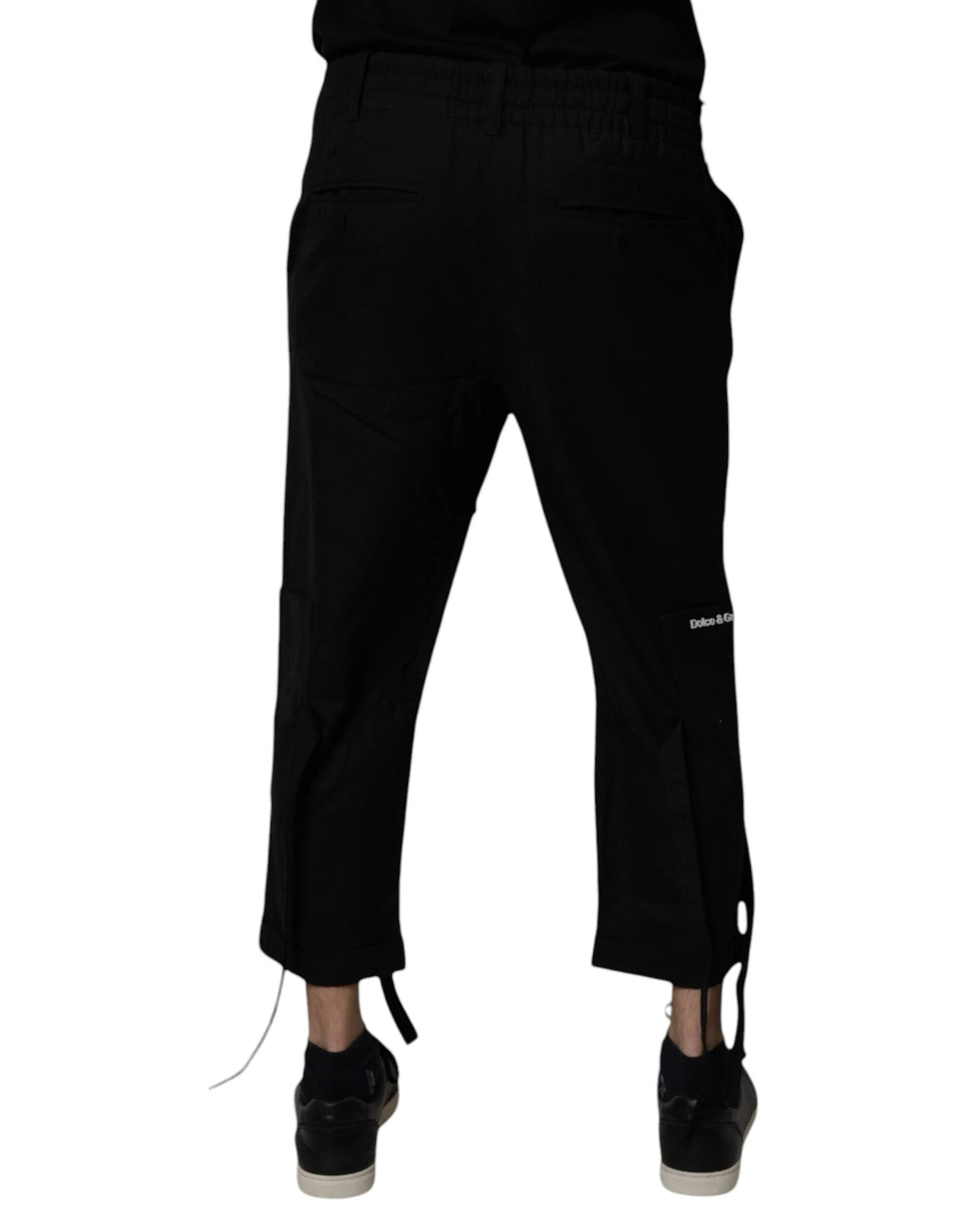 Dolce & Gabbana Black Polyester Men Cropped Pants by Dolce & Gabbana