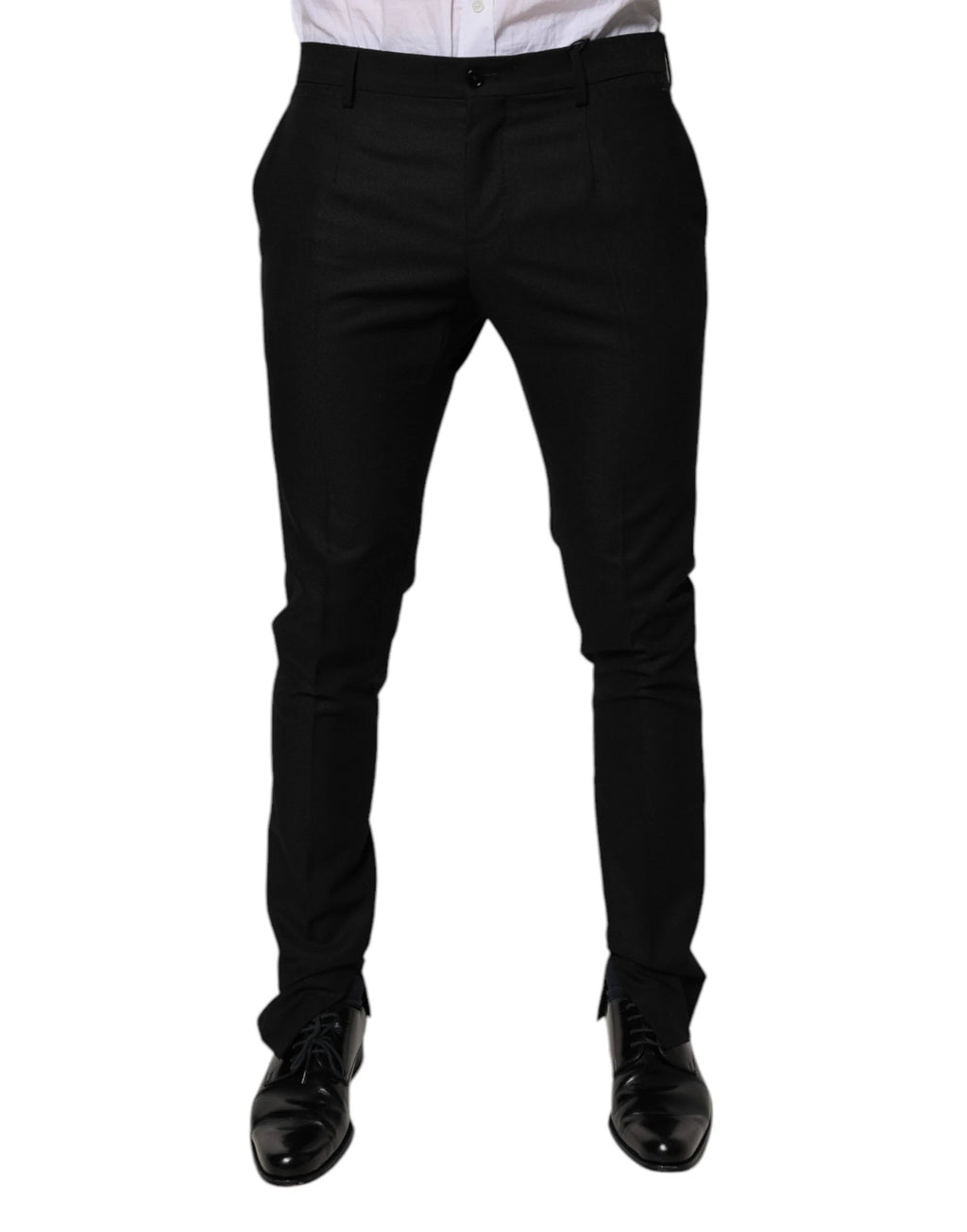 Dolce & Gabbana Black Virgin Wool MenSkinny Dress Formal Pants by Dolce & Gabbana