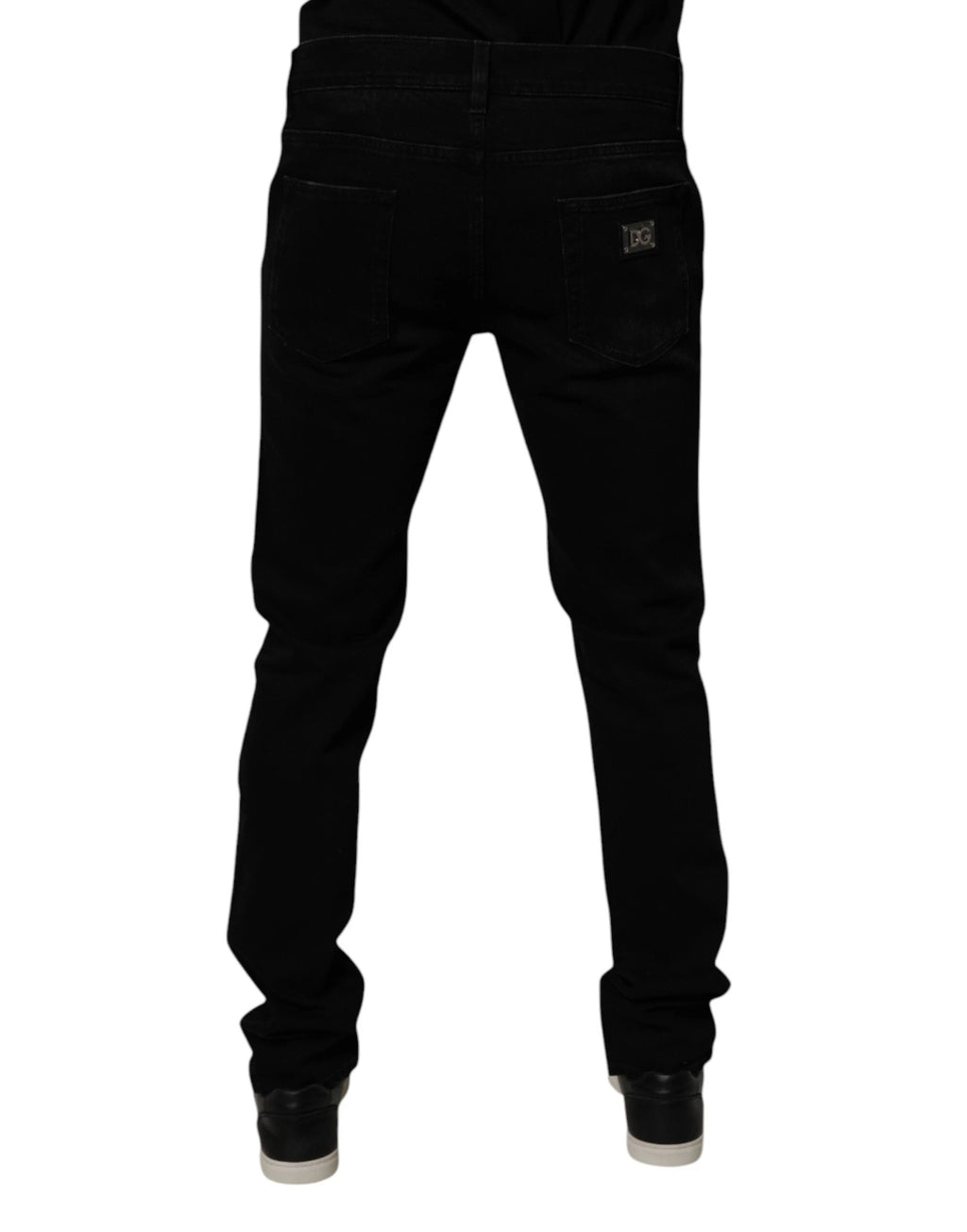 Dolce & Gabbana Black Cotton Tattered Skinny Men Denim Jeans by Dolce & Gabbana