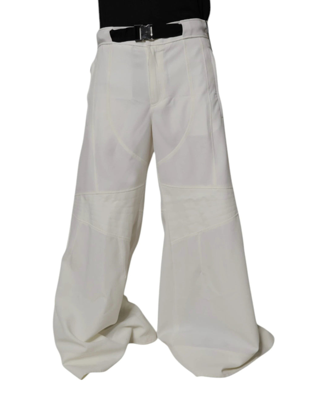 Dolce & Gabbana White Mid Waist Wide Leg Pants by Dolce & Gabbana