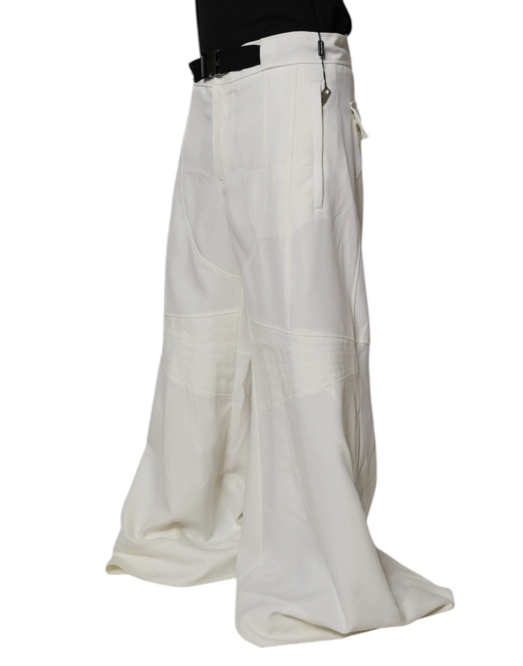 Dolce & Gabbana White Mid Waist Wide Leg Pants by Dolce & Gabbana