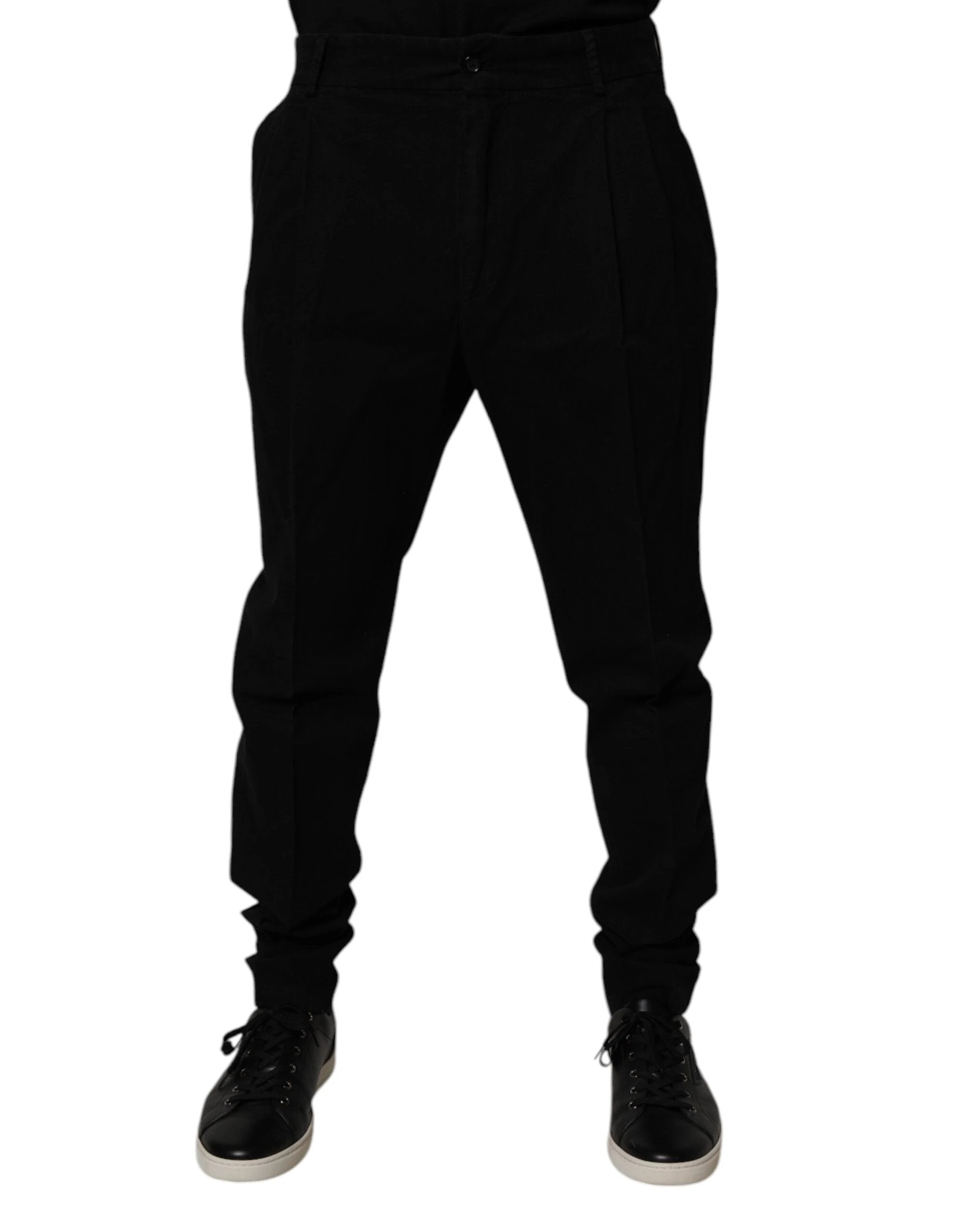 Dolce & Gabbana Black Cotton Stretch Skinny Pants by Dolce & Gabbana