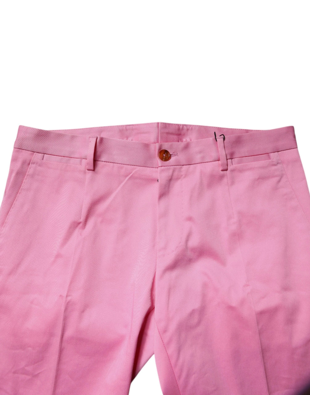 Dolce & Gabbana Pink Cotton Slim Fit Men Dress Formal Pants by Dolce & Gabbana