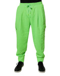 Dolce & Gabbana Neon Green Cargo Jogger Men Sweatpants Pants by Dolce & Gabbana