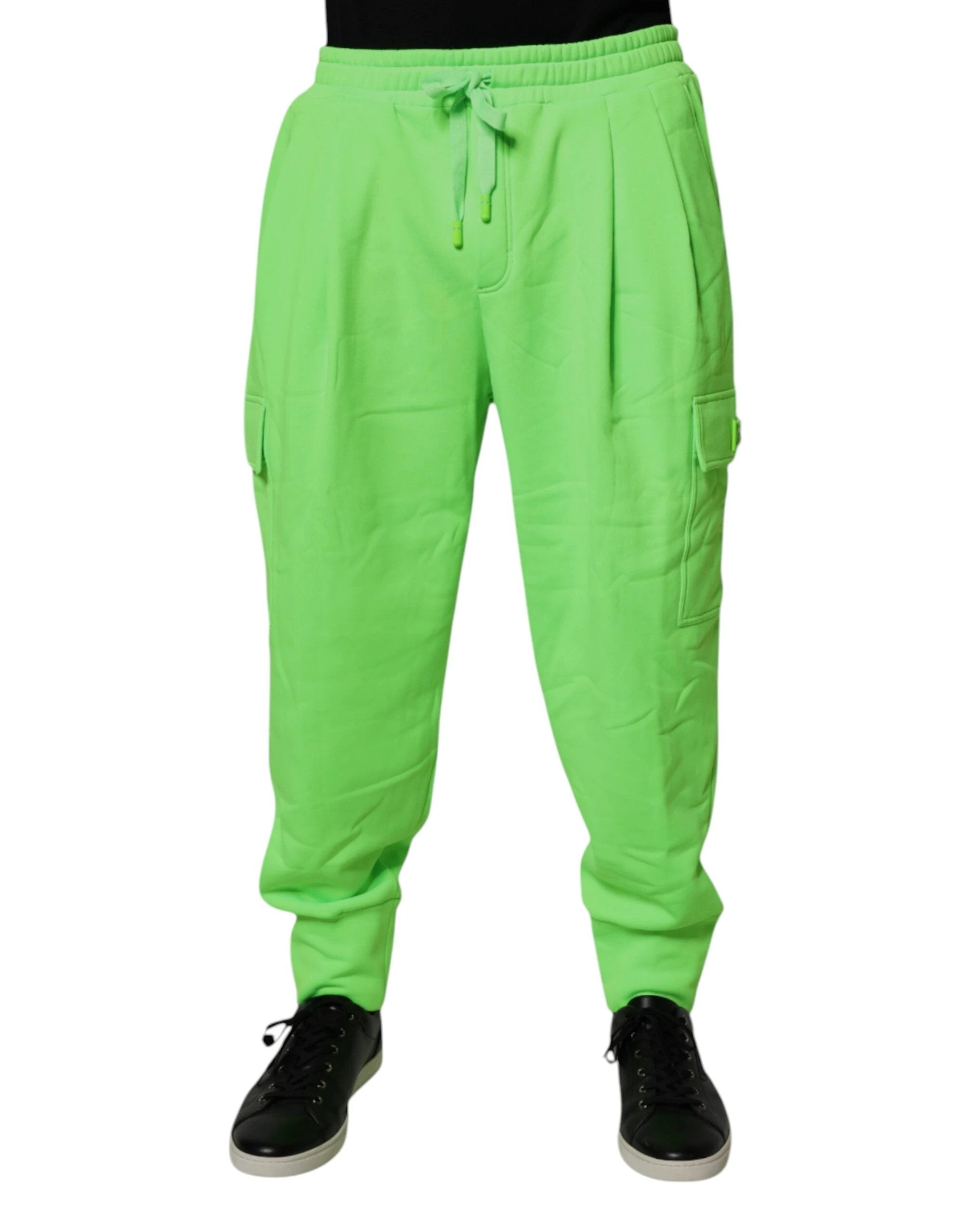 Dolce & Gabbana Neon Green Cargo Jogger Men Sweatpants Pants by Dolce & Gabbana