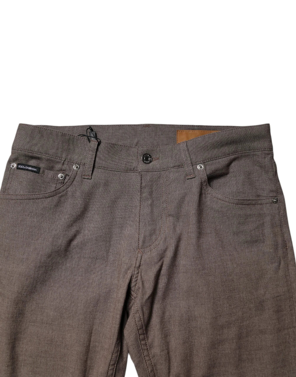 Dolce & Gabbana Brown Cotton Stretch Chino Pants by Dolce & Gabbana