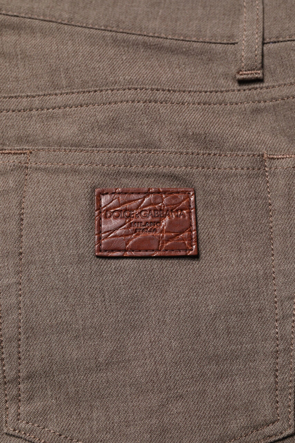 Dolce & Gabbana Brown Cotton Stretch Chino Pants by Dolce & Gabbana