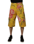 Dolce & Gabbana Yellow Floral Cargo Denim Men Bermuda Shorts by Dolce & Gabbana