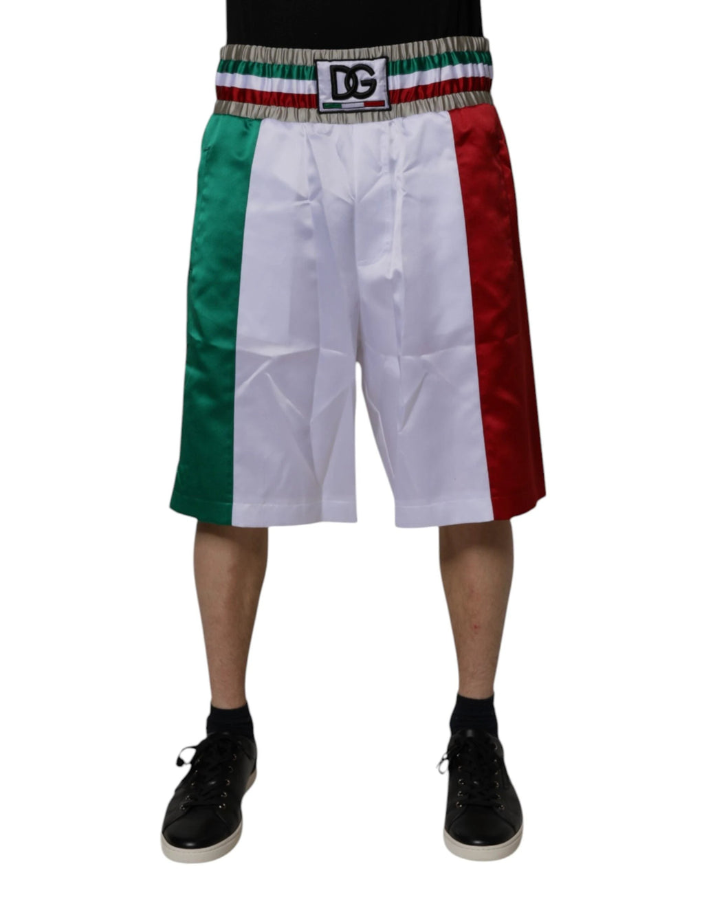 Dolce & Gabbana Multicolor Italia Polyester Bermuda Shorts by Dolce & Gabbana