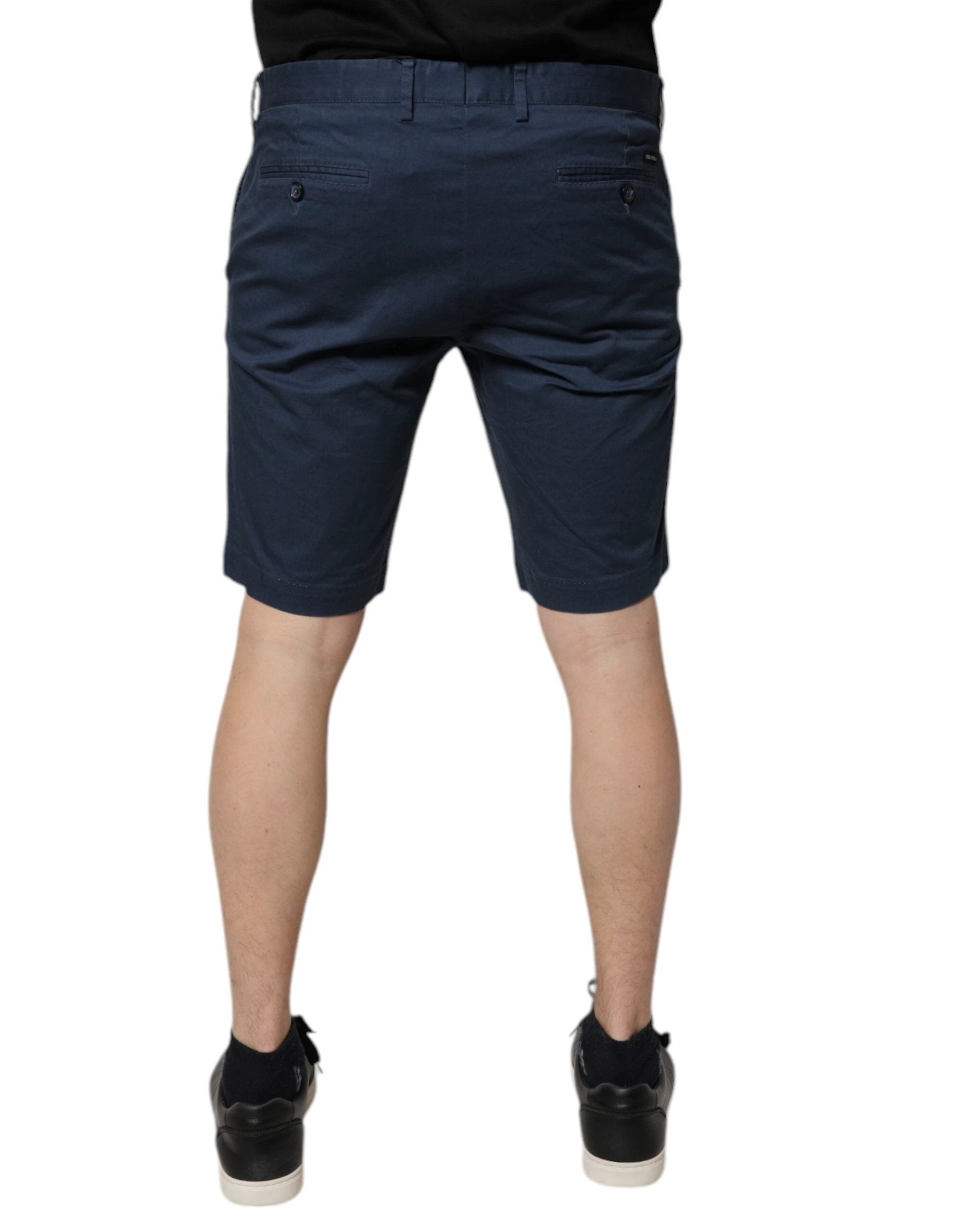 Dolce & Gabbana Blue Cotton Mid Waist Men Bermuda Shorts by Dolce & Gabbana