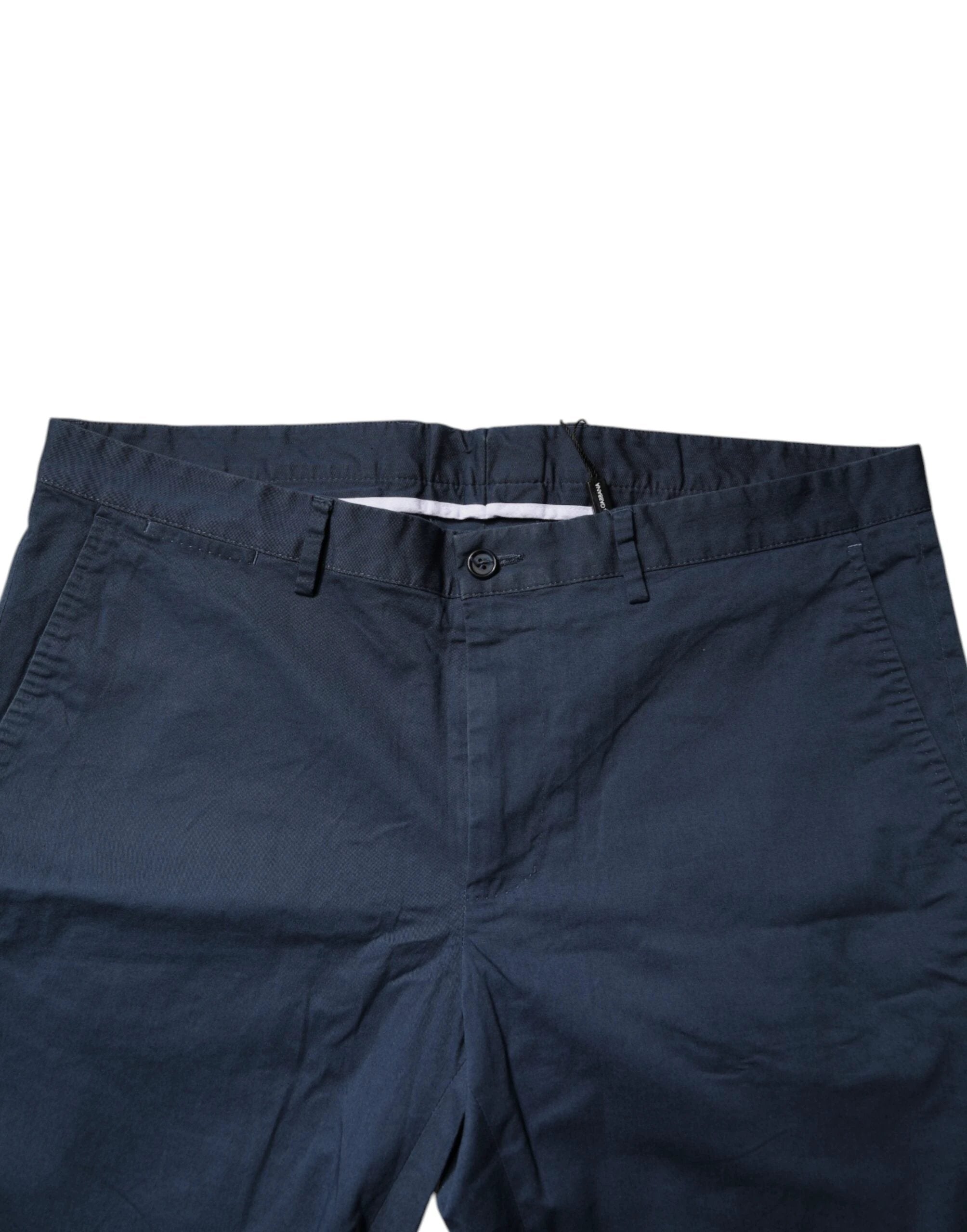 Dolce & Gabbana Blue Cotton Mid Waist Men Bermuda Shorts by Dolce & Gabbana
