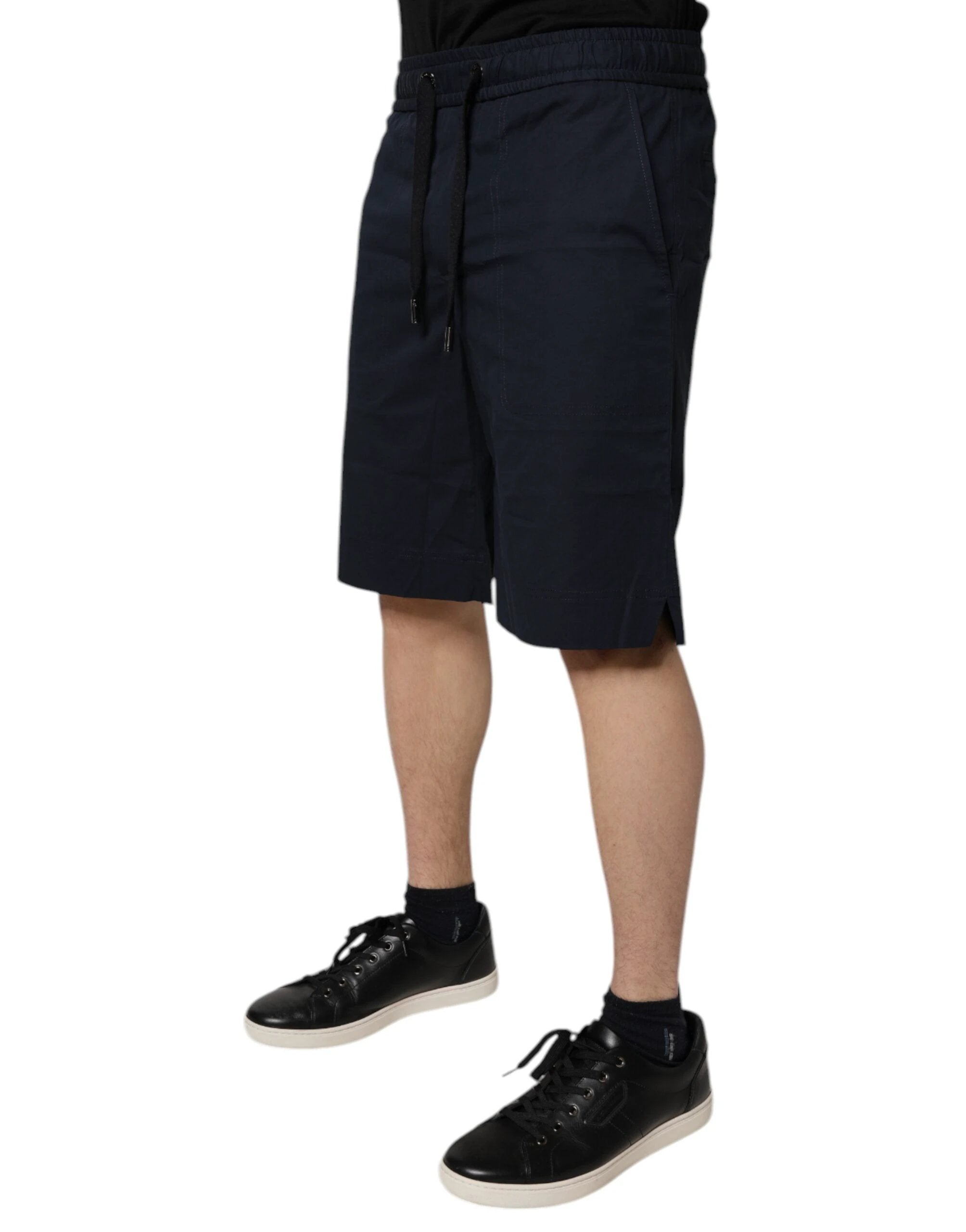 Dolce & Gabbana Dark Blue Cotton Bermuda Sweatshorts Shorts by Dolce & Gabbana