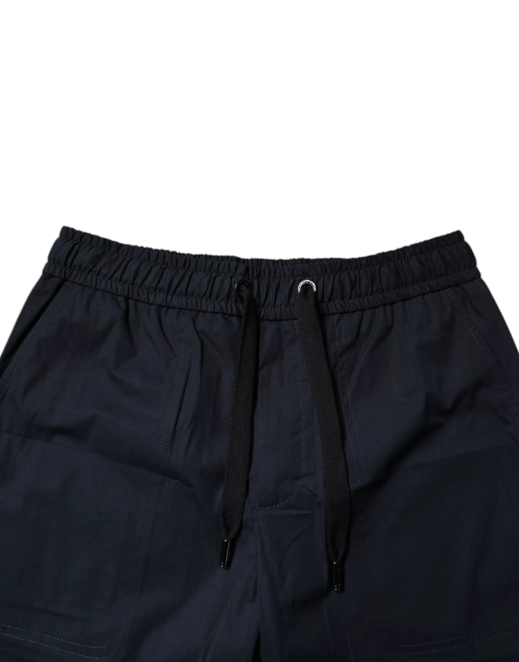 Dolce & Gabbana Dark Blue Cotton Bermuda Sweatshorts Shorts by Dolce & Gabbana