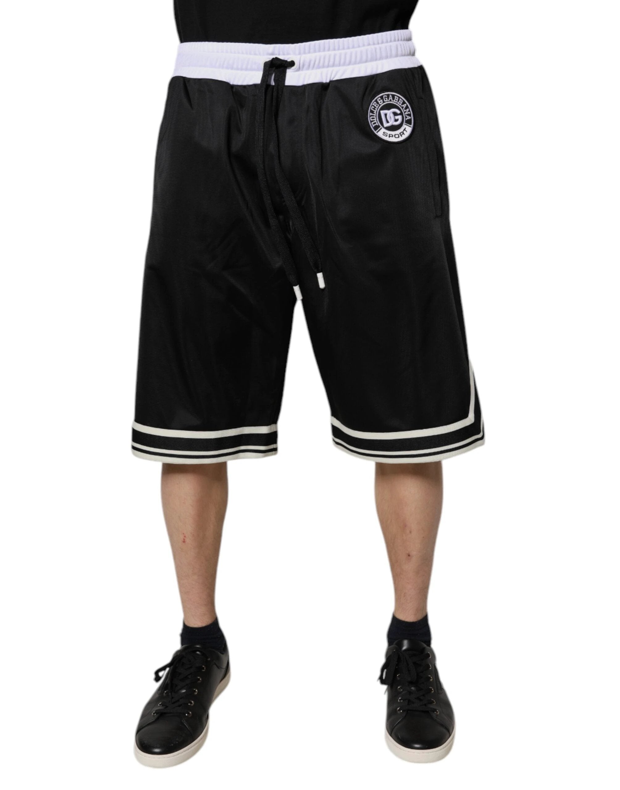 Dolce & Gabbana Black White Men Bermuda Sweatshorts Shorts by Dolce & Gabbana