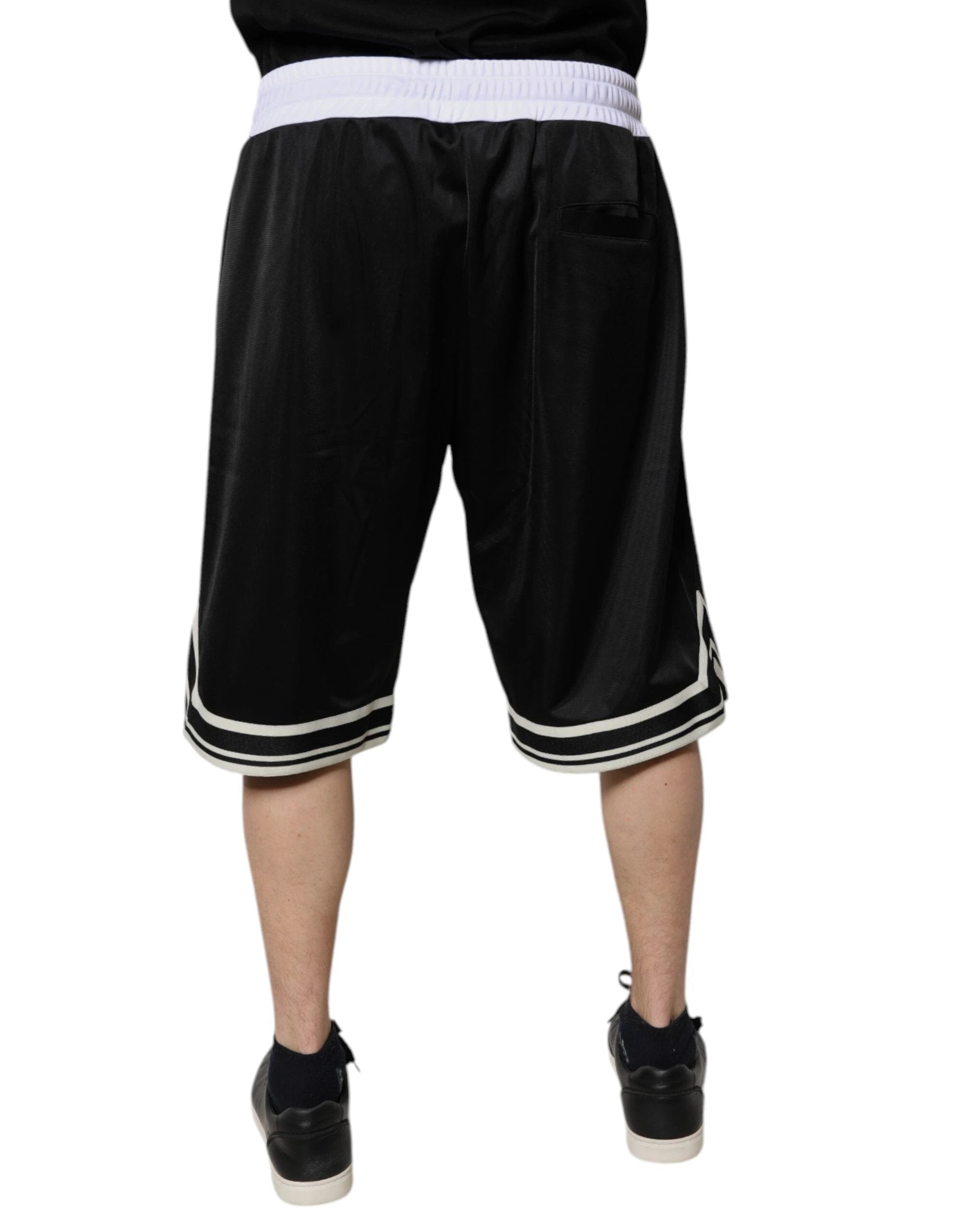 Dolce & Gabbana Black White Men Bermuda Sweatshorts Shorts by Dolce & Gabbana